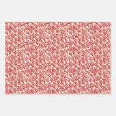 Rode koraal patroon inpakpapier vel (Voorkant 2)