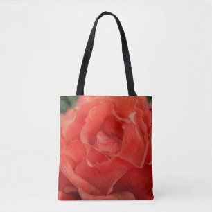 Rode Koraal Roos Bloem Bloemen Bloembladeren Art C Draagtas