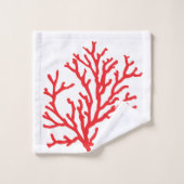 Rode koraalhanddoekset bad handdoek (Wasdoekje)