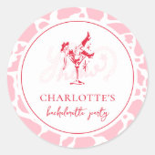 Rode-Kousen Meidenavakantiediner in Western stijl Ronde Sticker (Voorkant)