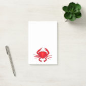 Rode krab Baltimore Maryland krabt na zijn Post-it® Notes (Kantoor)