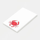 Rode krab Baltimore Maryland krabt na zijn Post-it® Notes (Schuin)
