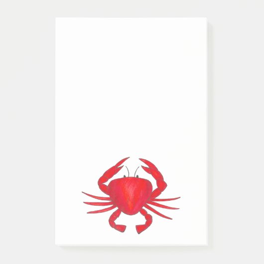 Rode krab Baltimore Maryland krabt na zijn Post-it® Notes (Voorkant)