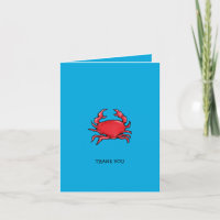 Rode Krab blauw Bedankt Opmerking Kaart