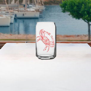 rode krab blikvorm glas
