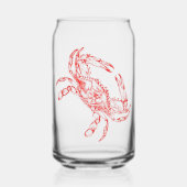  rode krab blikvorm glas (Voorkant)