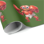 Rode krab cadeaupapier (Rol Hoek)