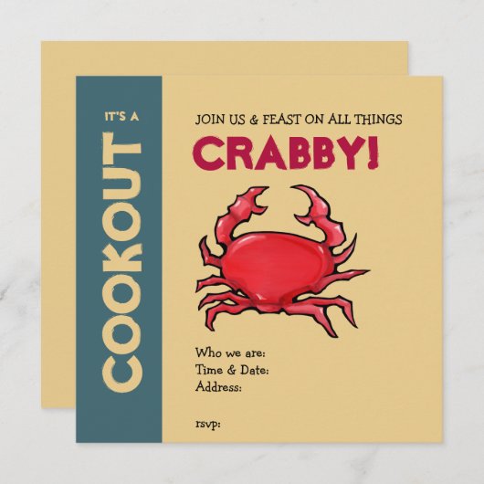 Rode krab en uitnodiging tot uitzending (Voorkant / Achterkant)