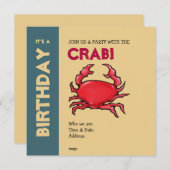 Rode krab en uitnodiging van de dag (Voorkant / Achterkant)