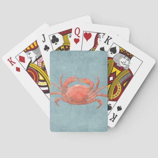 Rode krab op Denim-speelkaarten Pokerkaarten (Achterkant)