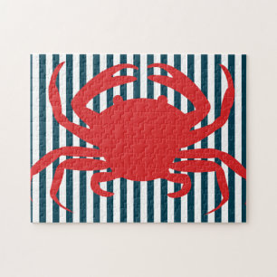 Rode krab op Noordelijke Stripes Legpuzzel