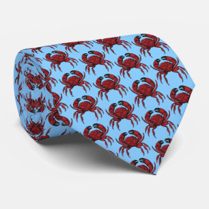 Rode krab-trekpleister Emblem Sky Blue BG Stropdas