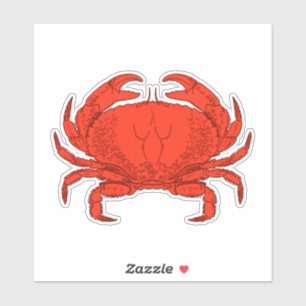 Rode krab vinyldecal sticker