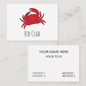 Rode krab visitekaartje (Voorkant / Achterkant)
