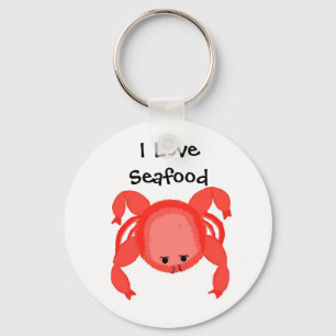 Rode Krab Zeevruchten Design Sleutelhanger