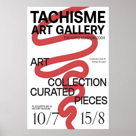 Rode krabbel Tachisme kunsttentoonstelling poster (Voorkant)