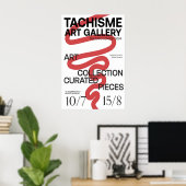 Rode krabbel Tachisme kunsttentoonstelling poster (Thuiskantoor)