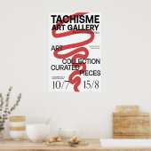 Rode krabbel Tachisme kunsttentoonstelling poster (Keuken)