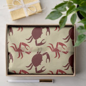 Rode krabben op Cream-ontkoppeling Tissuepapier (Geschenk)
