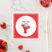 Rode Kreeft Bake Chef Pet Stripe Servet (Insitu)