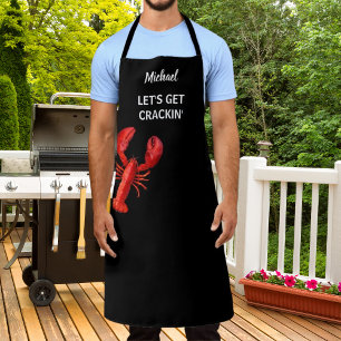 Rode kreeft Crawfish boil party chef kok zwart Schort