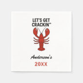 Rode kreeft partij citaat naam servet (Voorkant)