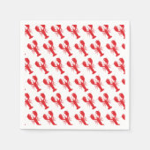 Rode Kreeft Patroon Kuststrand Ocean Fun Servet (Voorkant)