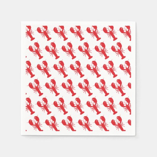 Rode Kreeft Patroon Kuststrand Ocean Fun Servet (Voorkant)