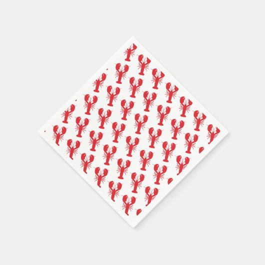 Rode Kreeft Patroon Kuststrand Ocean Fun Servet (Hoek)