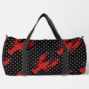 Rode kreeft polka dots zwart plunjezak