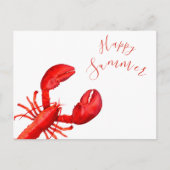 Rode kreeft voor witte volle zomer briefkaart (Voorkant)