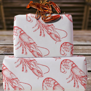 rode kreeft - waterverf cadeaupapier