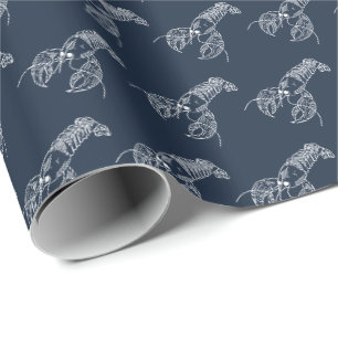 Rode kreeft zeevruchten Maine Preppy Beach Cadeaupapier