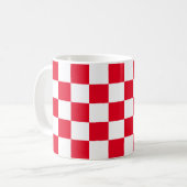 Rode Kroatische geometrische controleurs Koffiemok (Voorkant links)