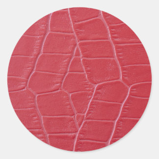 Rode krokodillenleren print ronde sticker