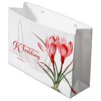 Rode krokus waterverf kunst bruiloft geschenk tas
