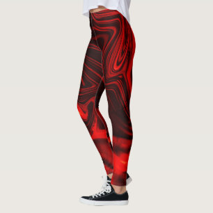 Rode krommen of golvingen in donker fonds, roodach leggings