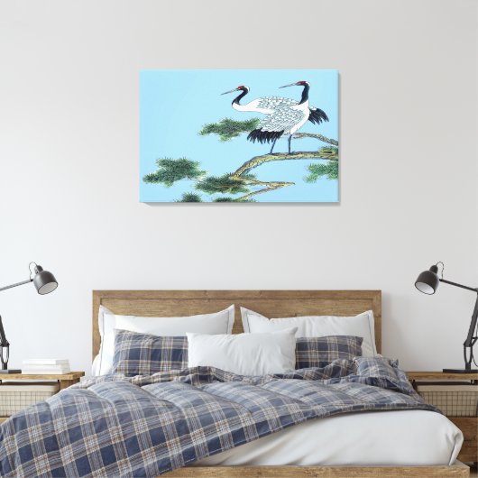 Rode kroonkraan, vast gevlekt canvas afdruk (Insitu (Slaapkamer))