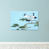 Rode kroonkraan, vast gevlekt canvas afdruk (Insitu (Houten vloer))