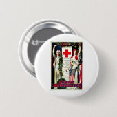 Rode Kruis Kerstmis Ronde Button 5,7 Cm (Voorkant /achterkant)
