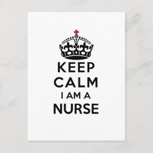 rode kruis kroon Keep Calm Ik ben een verpleegster Briefkaart