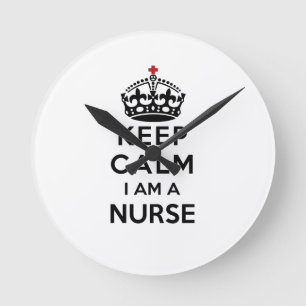 rode kruis kroon Keep Calm Ik ben een verpleegster Ronde Klok