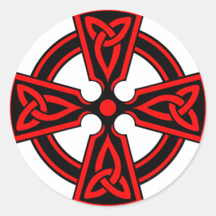 rode kruis saxon viking wicca pagan ronde sticker