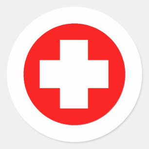 Rode Kruisproducten en -Design! Ronde Sticker