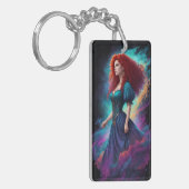 rode krullen Acryl Sleutelhanger (Voorkant Links)