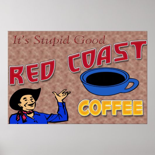 Rode Kust Coffee Retro Poster (Voorkant)
