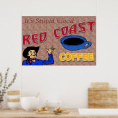 Rode Kust Coffee Retro Poster (Keuken)