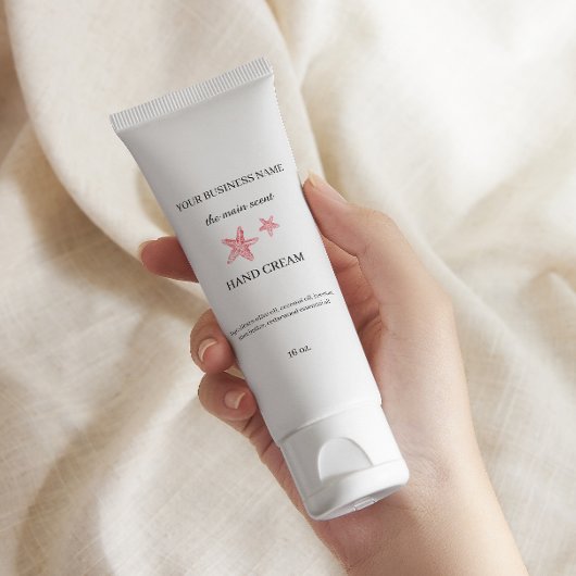 Rode kustcrème huidverzorging verpakking sticker