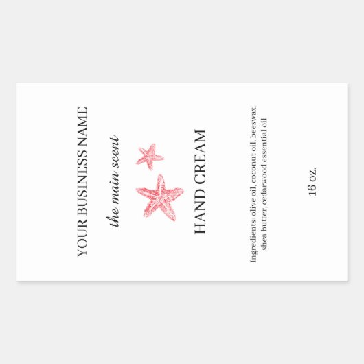 Rode kustcrème huidverzorging verpakking sticker (Voorkant)