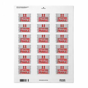 Rode Kwetsbaar Omzichtig behandelen Verzendlabel a Etiket
